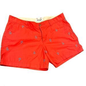 Old Navy Anchor Chino Shorts Size 10 Coral/Pink